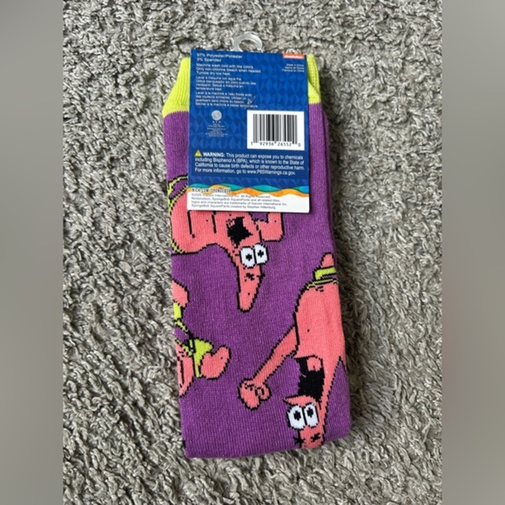 SpongeBob SquarePants Kids Purple Socks - Picture 2 of 2